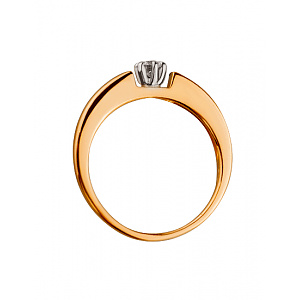 Золотое кольцо с бриллиантом (01-200489298) фотография