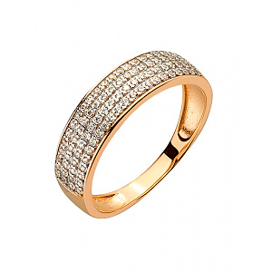 Золотое кольцо с цирконием куб. (01-200530798) фотография