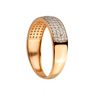 Золотое кольцо с цирконием куб. (01-200530798) фотография