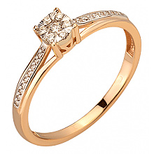 Золота каблучка з діамантами (01-200590098)