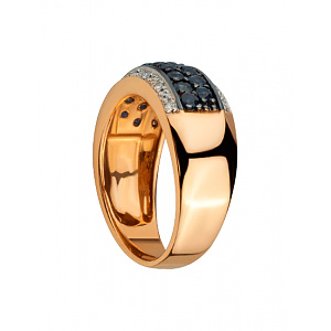 Золотое кольцо с бриллиантами  и  корундами (01-200740198) фотография