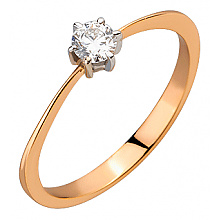 Золотое кольцо с бриллиантом (01-200742498)