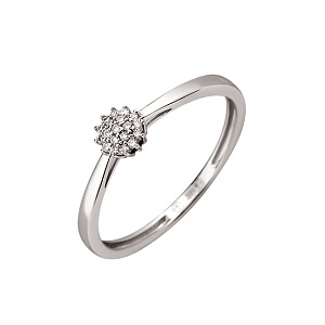 Золота каблучка з діамантами (01-200785598) фотографія