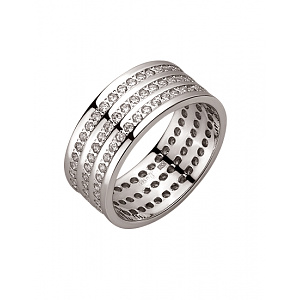 Золота каблучка з фіанітом (цирконієм куб.) (01-200807498) фотографія