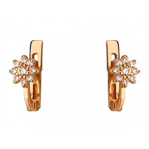 Золоті сережки з фіанітом (цирконієм куб.) (01-200807598) фотографія