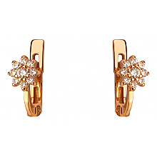 Золоті сережки з фіанітом (цирконієм куб.) (01-200807598)