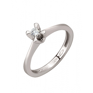 Золотое  кольцо с бриллиантом (01-200841798) фотография