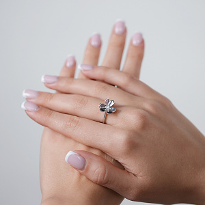 Золота каблучка з діамантом (2б_к-206) фотографія