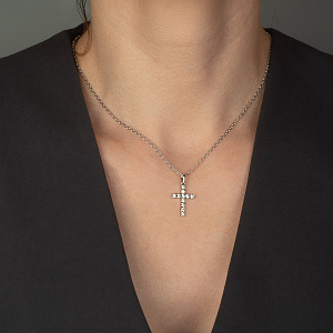 Золотий хрестик з фіанітами (2п-136) фотографія