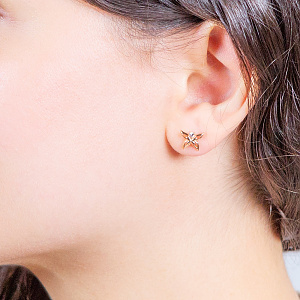 Золотые серьги с фианитами (1с-139) фотография