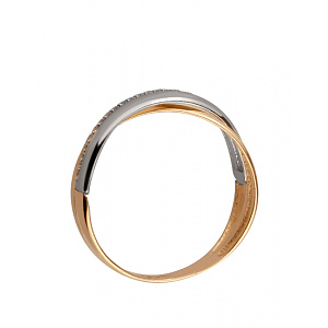 Золотое кольцо с цирконием куб. (01-18921999) фотография