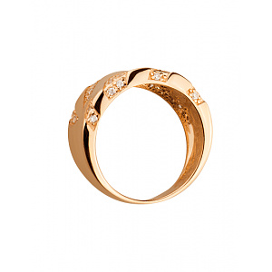 Золотое кольцо с цирконием куб. (01-19053999) фотография