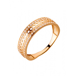 Золота каблучка з цирконієм куб. (01-19193099) фотографія