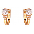 Золоті сережки з цирконієм куб. 01-200034199 фотографія 1