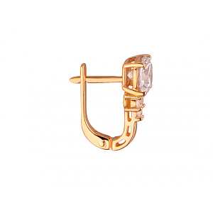 Золоті сережки з цирконієм куб. (01-200034199) фотографія