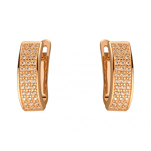 Золотые серьги с цирконием куб. (01-200111999) фотография