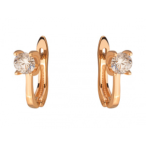 Золоті сережки з цирконієм куб. (01-200129999) фотографія