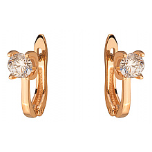 Золоті сережки з цирконієм куб. (01-200129999)