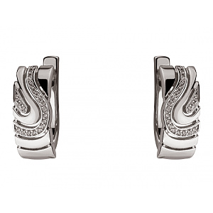 Золотые серьги с цирконием куб. (01-200343599) фотография