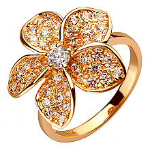 Золота каблучка з цирконієм куб. (01-200382799)