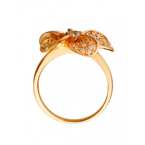 Золотое кольцо с цирконием куб. (01-200382799) фотография