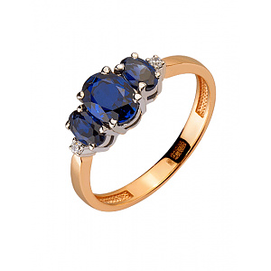 Золотое кольцо с цирконием куб. (01-200452999) фотография