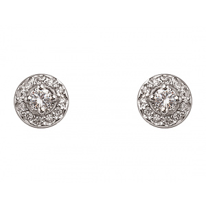 Золотые серьги с цирконием куб. (01-200465899) фотография