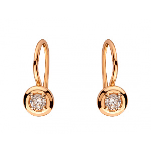 Золотые серьги с цирконием куб. (01-200473899) фотография