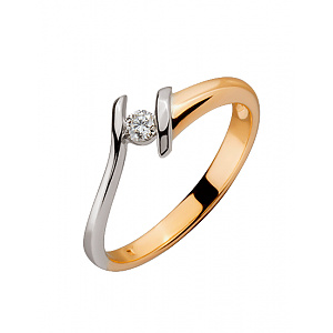 Золотое кольцо с бриллиантом (01-200489299) фотография