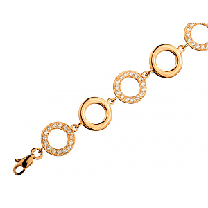 Золотой браслет с цирконием куб. (01-200530799) фотография