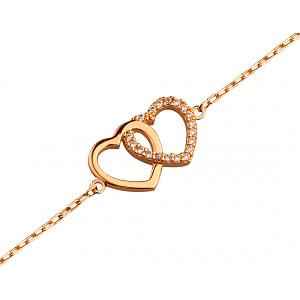 Золотий браслет з цирконієм куб. (01-200569599) фотографія