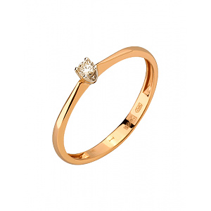 Золотое кольцо с бриллиантом (01-200575999) фотография