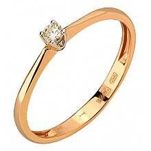 Золотое кольцо с бриллиантом (01-200575999)