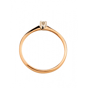 Золотое кольцо с бриллиантом (01-200575999) фотография