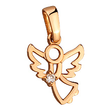 Золотий кулон з фіанітом (цирконієм куб.) (01-200766199)