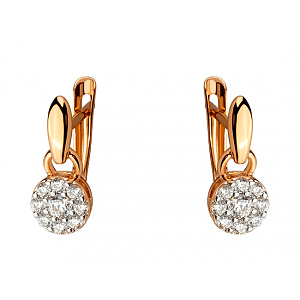 Золоті сережки з фіанітом (цирконієм куб.) (01-200785599) фотографія