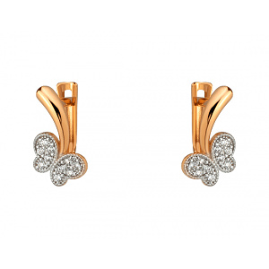 Золотые серьги с фианитом (цирконием куб.) (01-200788499) фотография